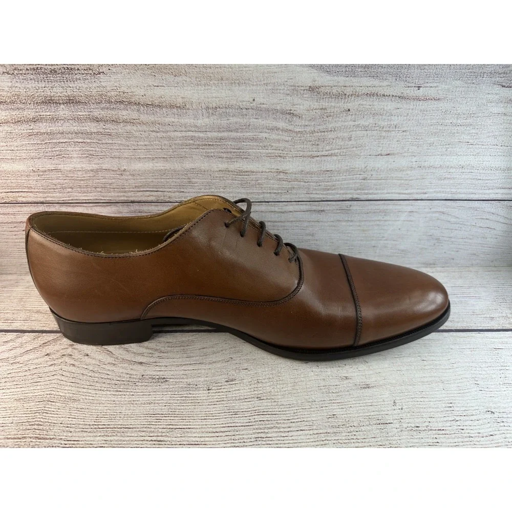 To Boot New York Men's Brandon II Leather Brown Cap Toe Oxford Shoes Size 10.5